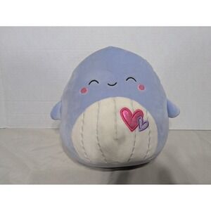 Squishmallows Samir Blue Whale Plush Toy Valentine's Day Gift Hearts NWT 8" 2022